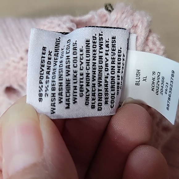 SO Size XL Juniors Light Pink Pointelle Wrap Front Sweater, NEW With Tag - Picture 16 of 16